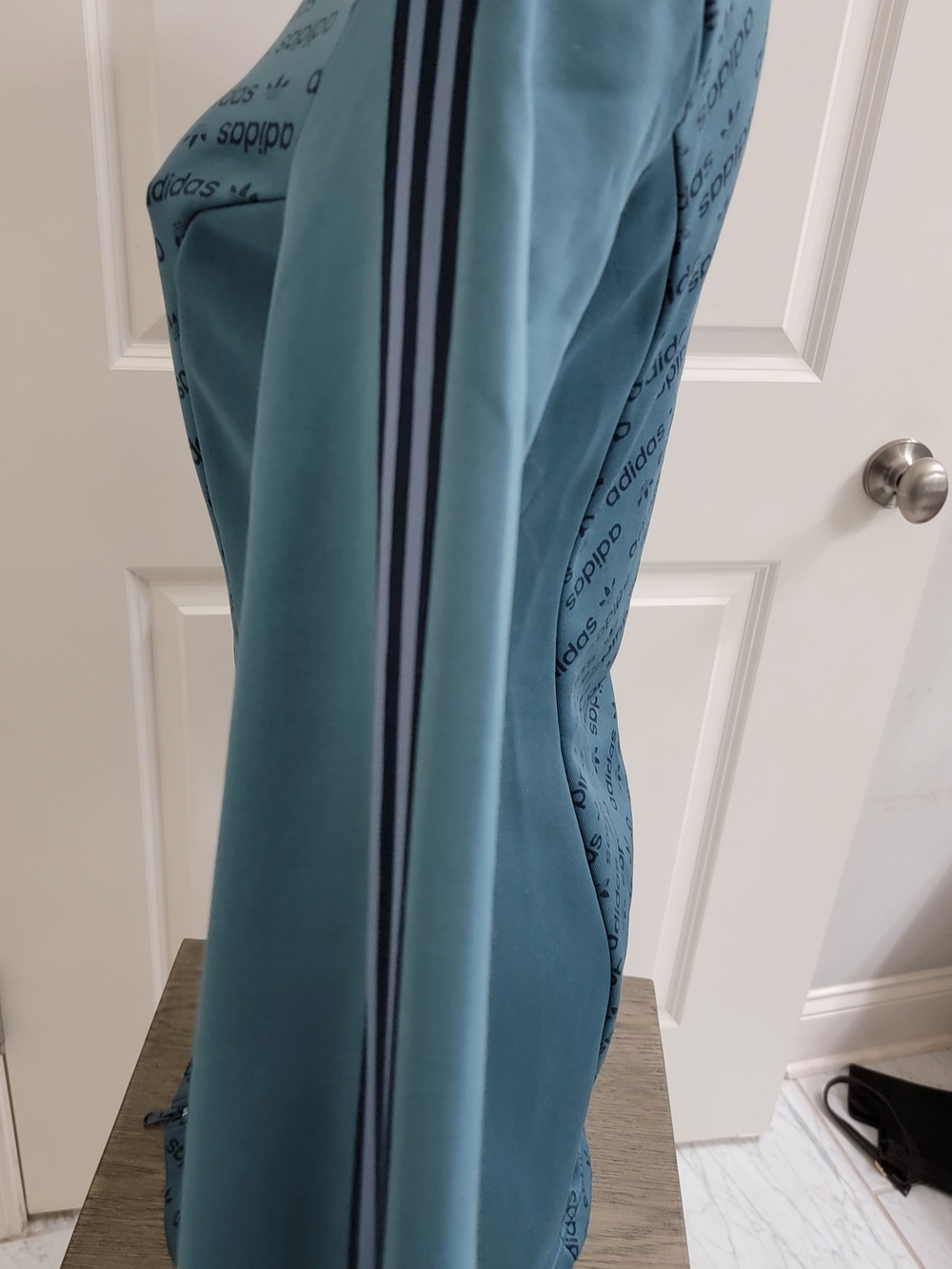 adidas Women’s Teal Zip-Front Track Dress - Picture 6 of 7
